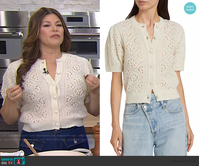 Doen Mirabelle Alpaca-Blend Short-Sleeve Cardigan worn by Gail Simmons on Today
