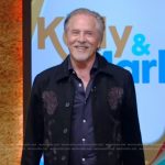 Don Johnson’s black floral embroidered jacket on Live with Kelly and Mark