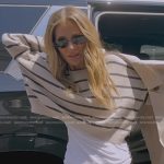 Dorit’s beige striped sweater on The Real Housewives of Beverly Hills