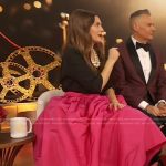 Drew’s pink maxi skirt on The Drew Barrymore Show