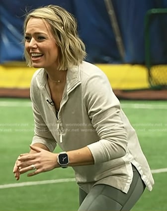 Dylan’s beige half-zip sweatshirt on Today