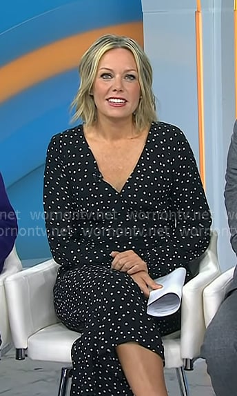 Dylan's black polka dot jumpsuit on Today