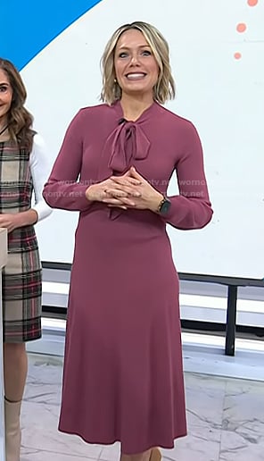 Dylan’s pink tie neck dress on Today