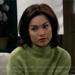 Elizabeth’s green mock-neck sweater on General Hospital