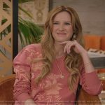 Elle’s pink floral embroidered sweatshirt on All American