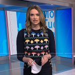 Ellison’s mushroom print knit vest and pants on NBC News Daily