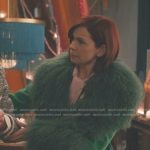 Elsbeth green fur trim coat on Elsbeth