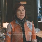 Elsbeth’s orange floral cropped jacket on Elsbeth