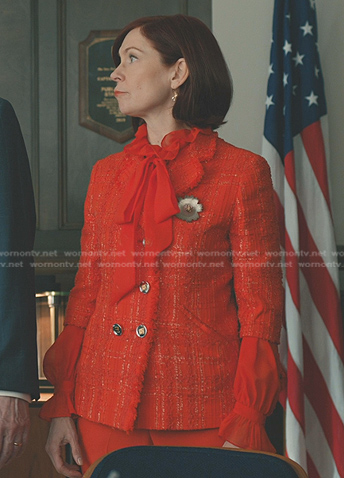 Elsbeth’s red tweed blazer on Elsbeth