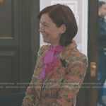 Elsbeth’s beige jacquard blazer on Elsbeth