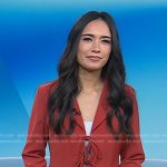 Emilie’s red tie jacket on Today