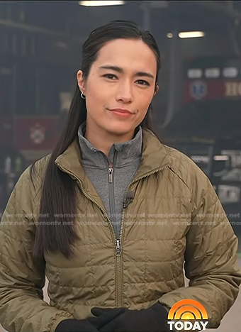 Emilie’s khaki quilted jacket on Today