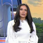 Emilie’s white mixed media ruffled blouse on Today