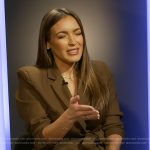 Emily Orozco’s belted blazer on Access Hollywood