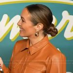 Emily Orozco’s brown leather shirtdress on Access Hollywood
