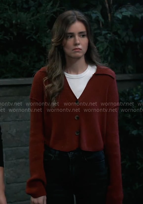 Emma’s red cardigan on General Hospital
