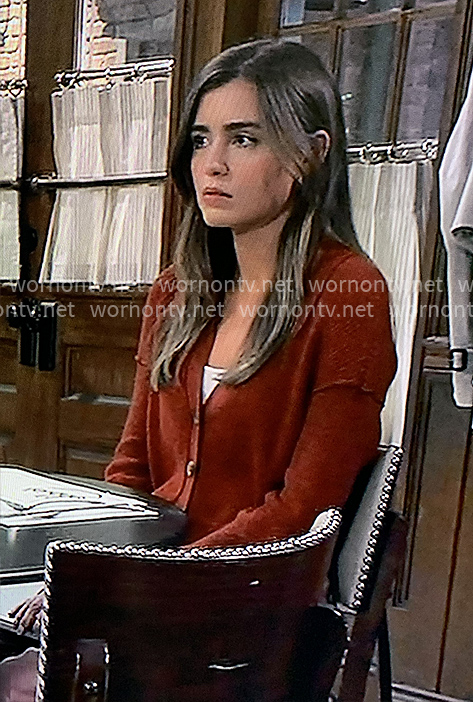 Emma’s red cardigan on General Hospital