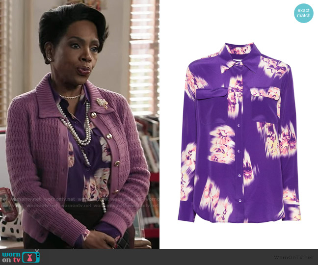 Equipment Signature floral-print shirt worn by Barbara Howard (Sheryl Lee Ralph) on Abbott Elementary