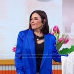 Erica Taylor’s blue double breasted blazer on Good Morning America