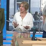 Erin Napier’s white cardigan and printed skirt on Today