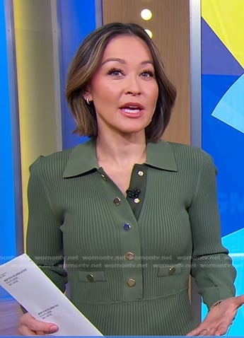 Eva’s green rib knit dress on Good Morning America