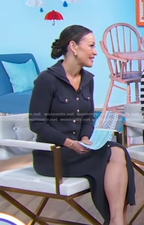 Eva’s grey button front ribbed dress on Good Morning America