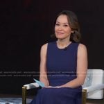 Eva’s navy sleeveless pleated dress on Good Morning America