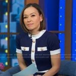 Eva’s navy contrast trim mini dress on Good Morning America
