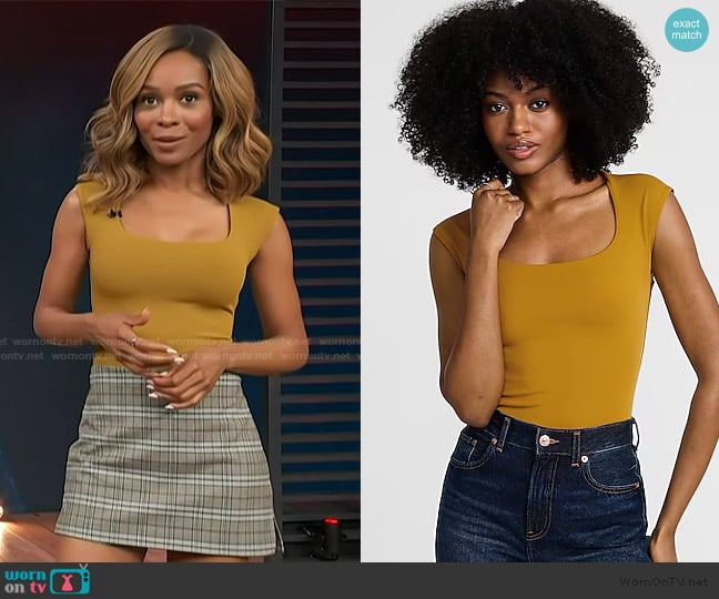Express Body Contour High Compression Bodysuit worn by Zuri Hall on Access Hollywood