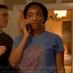 Faith’s blue Up In Smoke t-shirt on Will Trent