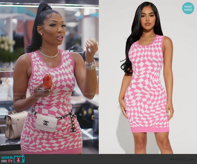 Fashion Nova The Checkmate Mini Dress worn by Brit Eady on The Real Housewives of Atlanta