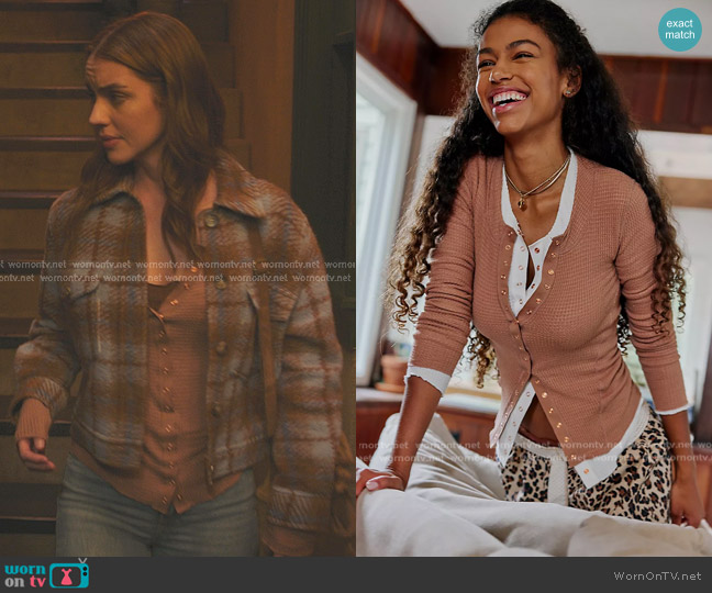 Free People Going Places Cardi worn by Jules Millin (Adelaide Kane) on Greys Anatomy