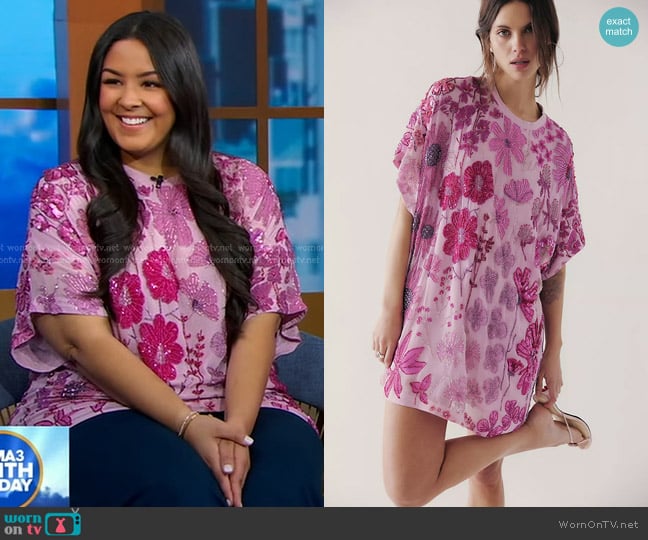 Free People Jewel Mini Dress worn by Brittany Maher on Good Morning America