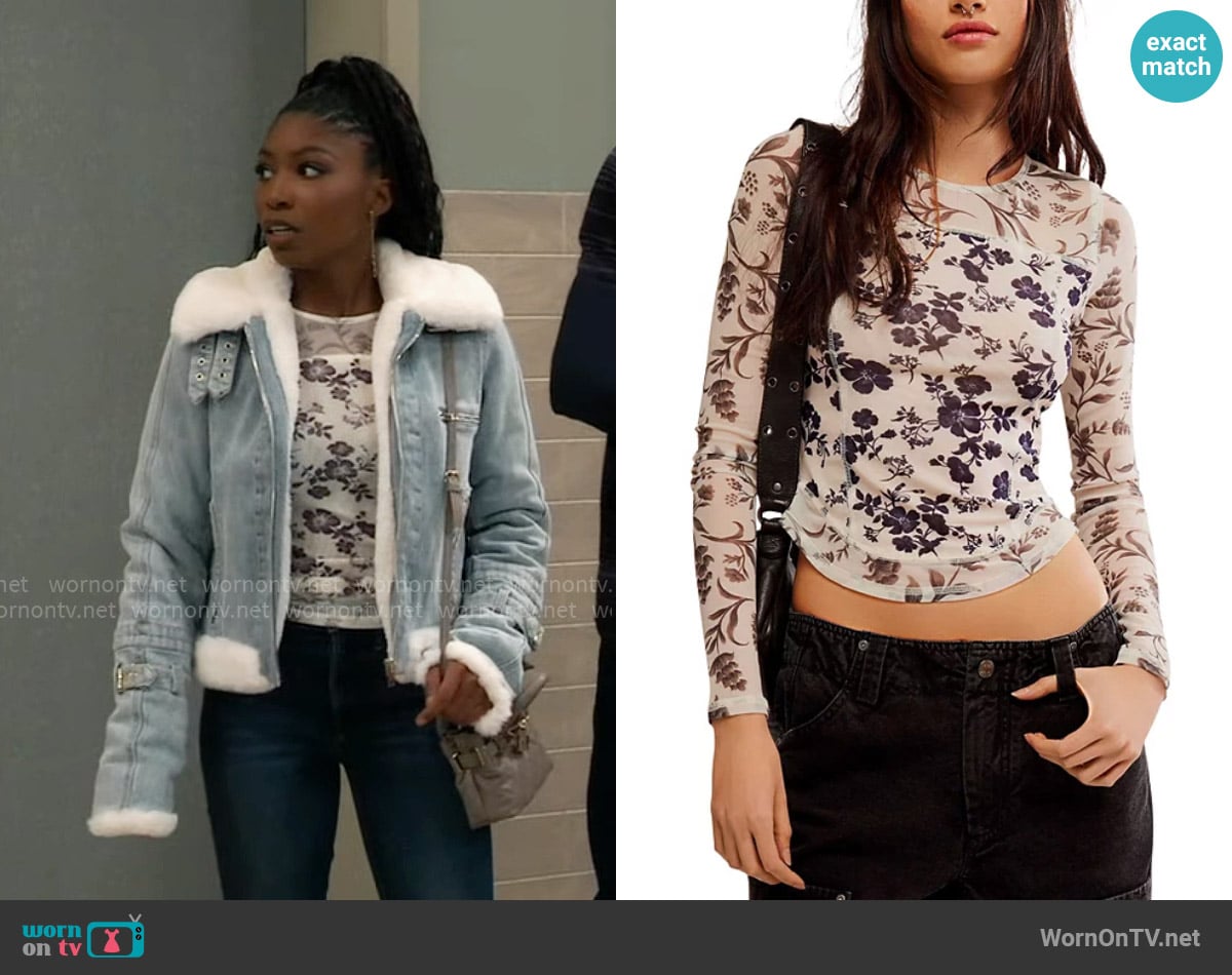 Free People Bettys Garden Top worn by Trina Robinson (Tabyana Ali) on General Hospital