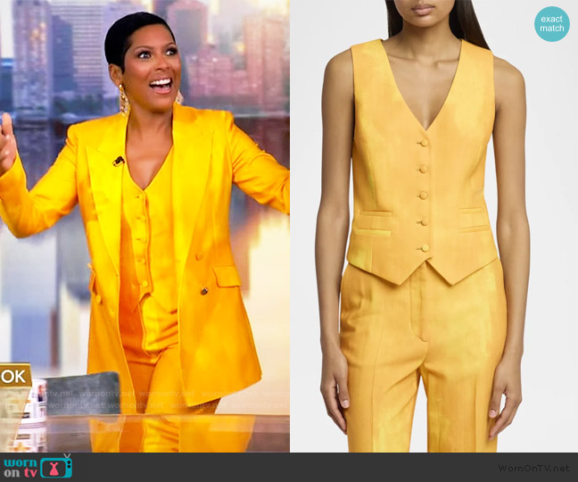 Gabriela Hearst Coleridge Single-Breasted Vest worn by Tamron Hall on The View