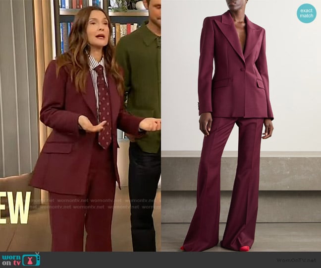 Gabriela Hearst Leiva wool blazer worn by Drew Barrymore on The Drew Barrymore Show