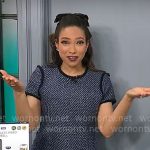 Gabrielle Kerr’s navy tweed dress on CBS Mornings