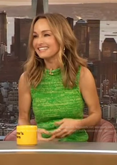 Giada De Laurentiis’s green tweed dress on The Drew Barrymore Show