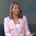 Ginger’s pink textured blazer on Good Morning America