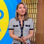 Ginger’s white striped dress on Good Morning America