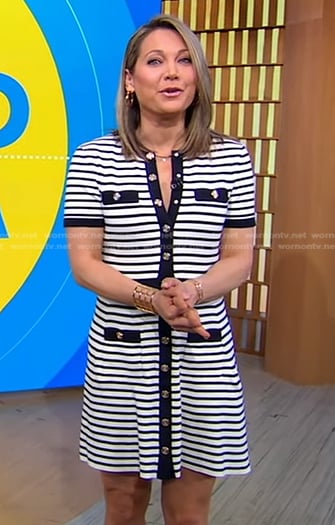 Ginger’s white striped dress on Good Morning America