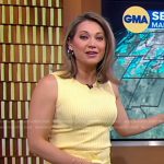 ginger’s yellow ribbed top and tie waist pants on Good Morning America