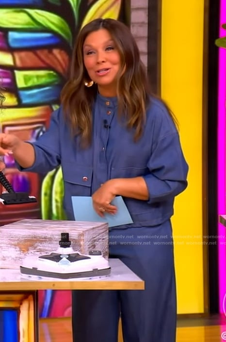 Gretta Monahan’s denim jacket and pants on The View