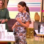 Gretta Monahan’s floral print ruffle dress on The View