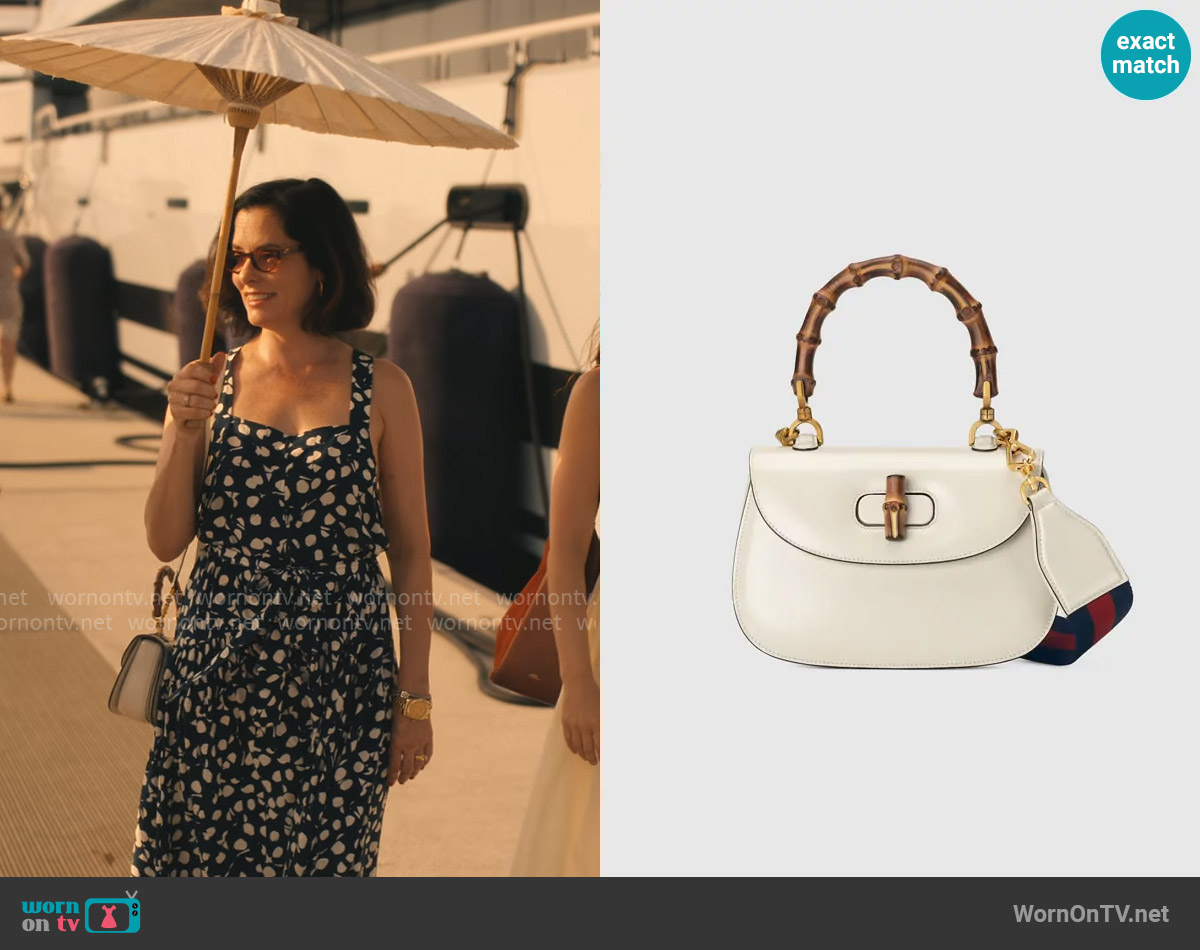 Gucci Bamboo 1947 small top handle bag worn by Victoria Ratliff (Parker Posey) on The White Lotus