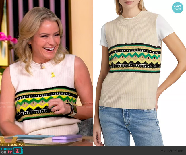 Guest in Residence Chalet Cashmere Vest worn by Sara Haines on The View