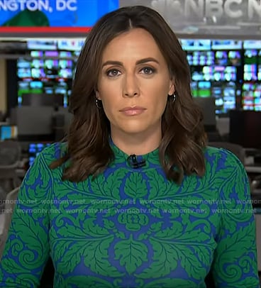 Hallie’s blue and green leaf print dress on Today