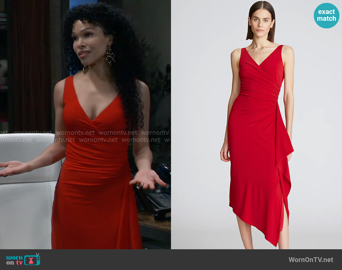 Halston Johanna Dress worn by Portia Robinson (Brook Kerr) on General Hospital