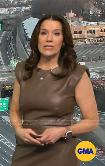 Heather’s brown leather dress on Good Morning America