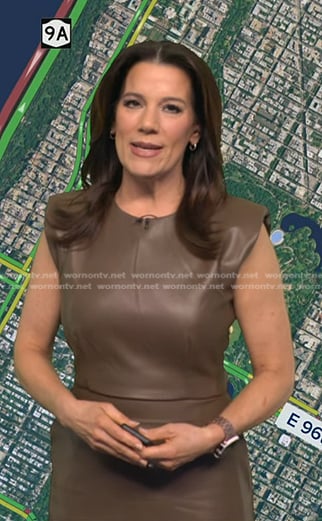 Heather’s brown leather dress on Good Morning America